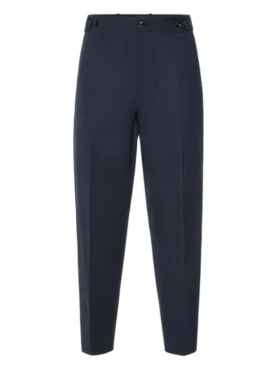 Philipp Plein Classic Fit Tapered Trousers In Blue