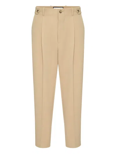 Philipp Plein Classic Fit Tapered Trousers In Neutrals
