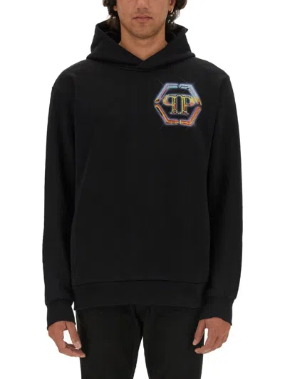 Philipp Plein Classic Logo Sweatshirt For Men In Black