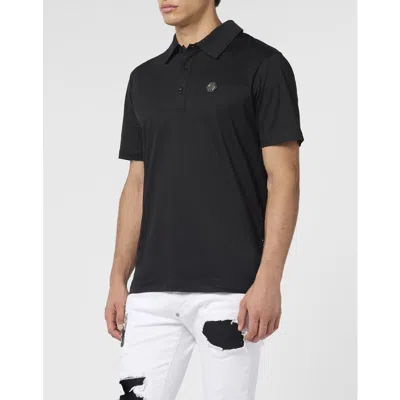 Philipp Plein Classic Polo Shirt Hexagon Men In Black