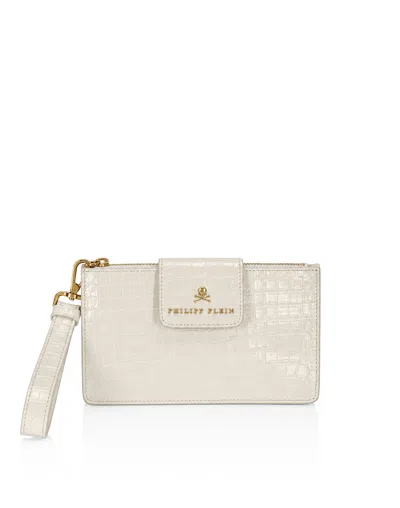 Philipp Plein Clutch Statement In White