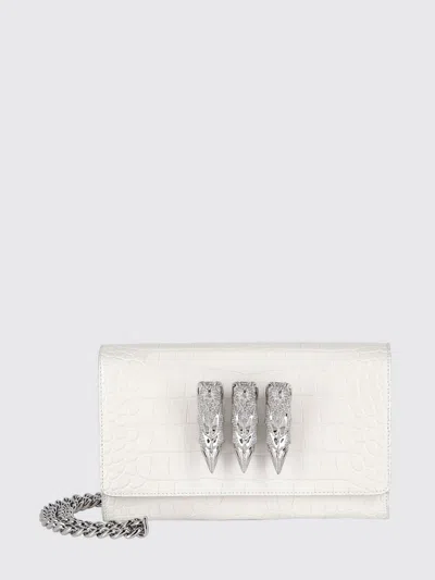 Philipp Plein Small Croco Embossed Clutch Eagle Women In White