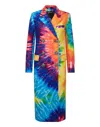 Philipp Plein Coat Long Fur Insert Tie Dye In Multi