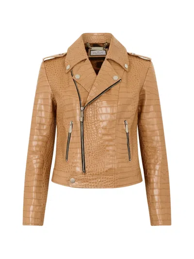 Philipp Plein Cocco Biker Jacket In Brown