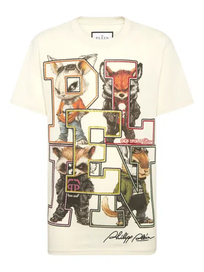 Philipp Plein College Animals T-shirt In White