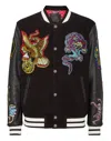 Philipp Plein Varsity Bomber Jacket In Black