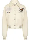 Philipp Plein College Pp Duck Bomber Jacket In White