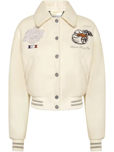 Philipp Plein College Pp Duck Bomber Jacket In Neutral