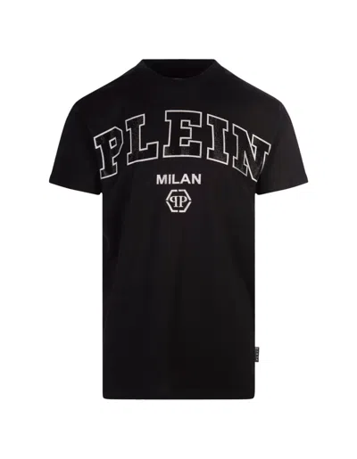 Philipp Plein College Round Neck Ss T-shirt In Black