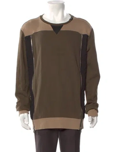 Pre-owned Philipp Plein Colorblock Pattern Crew Neck Pullover In Brown
