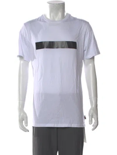 Pre-owned Philipp Plein Colorblock Pattern Crew Neck T-shirt In White