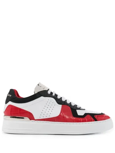 Philipp Plein Colour-block Low-top Sneakers In Red