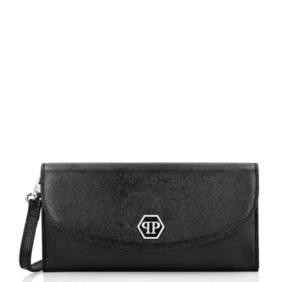 Philipp Plein Continental Wallet Hexagon Faaa-wvg0103-ple010n-02 In Black