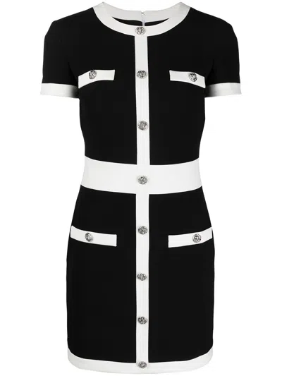 Philipp Plein Contrast-trim Mini Dress In Black
