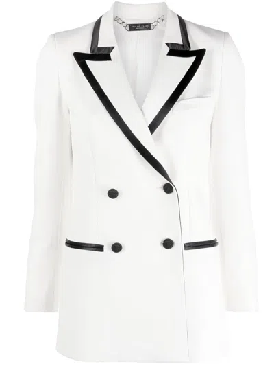 Philipp Plein Blazer Mit Kontrastdetails In White
