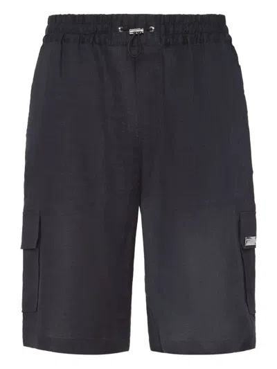 Philipp Plein Coolkid Cargo Shorts In Blue