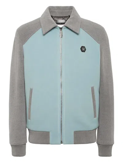Philipp Plein Coster Bomber Jacket In Gray
