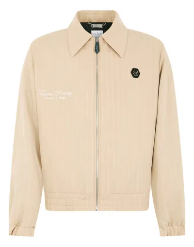 Philipp Plein Coster Jacket Tennis Society In Brown