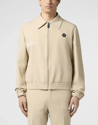 Philipp Plein Coster Jacket Tennis Society Men In Neutral