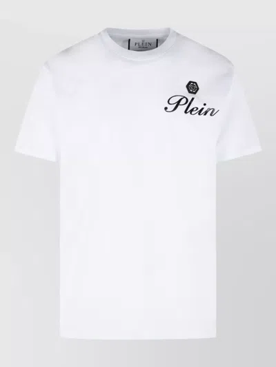 Philipp Plein Cotton Crew Neck Short Sleeve T Shirt In White