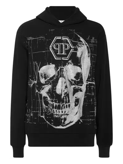 Philipp Plein Cotton Hoodie In Black