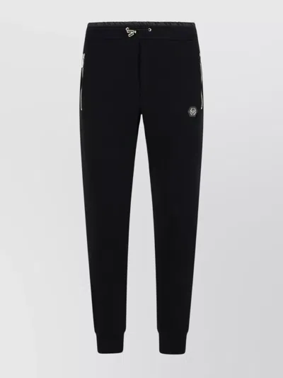 Philipp Plein Cotton Jogger Pants Elastic Waistband In Black