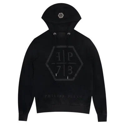 Pre-owned Philipp Plein Cotton Logo Hoodie In Black