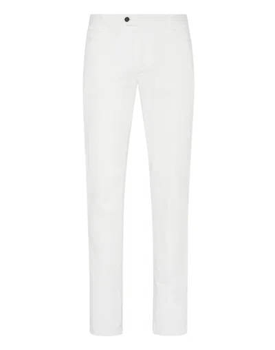 Philipp Plein Cotton Long Trousers Chinos Fit Iconic Plein In White