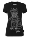 Philipp Plein Cotton Sexy Pure Fit T-shirt Teddy Doorman Crystal In Multi