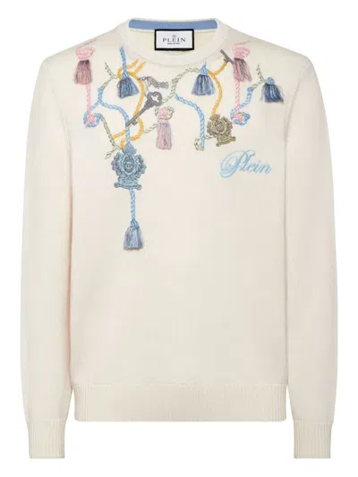 Philipp Plein Cotton Sweater In Neutral