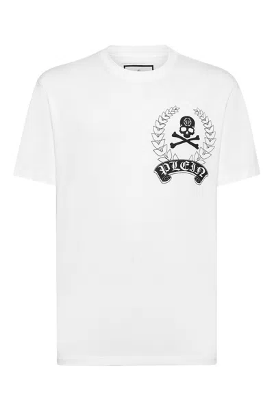 Philipp Plein Crew Neck Graphic Print Short Sleeves In White