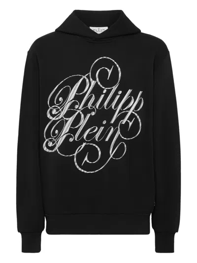 Philipp Plein Coursive Hoodie In Black