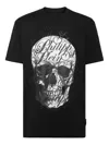 Philipp Plein Skull Coursive-embellished T-shirt In Black