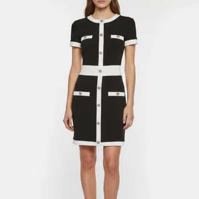 Pre-owned Philipp Plein Couture Black Contrast Trim Stretch Crepe Mini Dress Xs