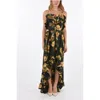 Philipp Plein Couture Floral-print Silk Appeal Strapless Maxi Women's Asymmetrical