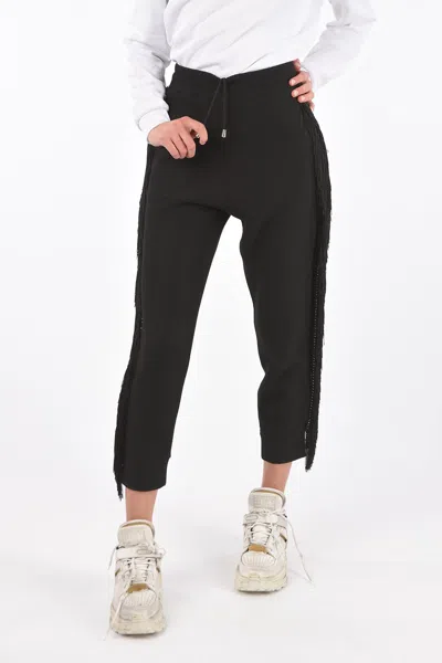 Philipp Plein Couture Fringed And Studded Revenge Jogger Pants In Black