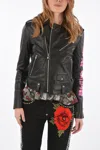 Philipp Plein Couture Leather Angel Biker Jacket In Black