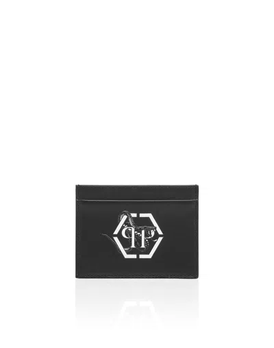 Philipp Plein Credit Cards Holder Hexagon In Black