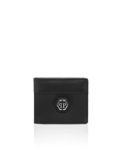 Philipp Plein Credit Cards Holder Hexagon Unisex In Black
