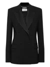 Philipp Plein Crepe And Satin Double-breasted Blazer Dame In Black