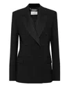 Philipp Plein Crepe And Satin Double-breasted Blazer Dame In Black