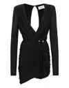 Philipp Plein Crepe Jersey Piercing Mini Dress In Black