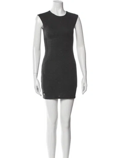 Pre-owned Philipp Plein Crew Neck Mini Dress In Gray