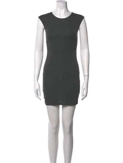 Pre-owned Philipp Plein Crew Neck Mini Dress In Grey