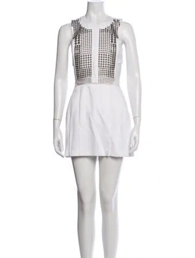Pre-owned Philipp Plein Crew Neck Mini Dress W/ Tags In White