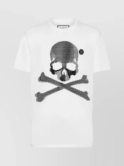 PHILIPP PLEIN CREW NECK SKULL AND CROSSBONES T-SHIRT