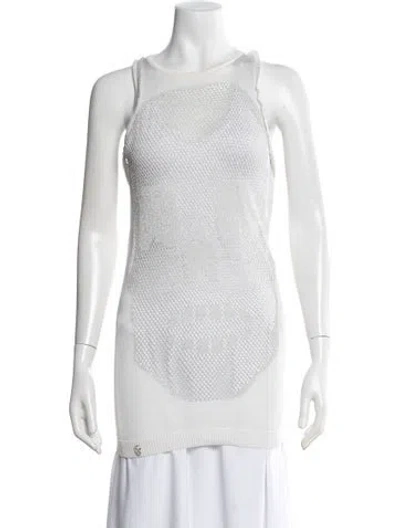 Pre-owned Philipp Plein Crew Neck Sleeveless Top In White