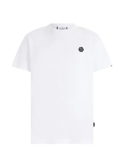 Philipp Plein Round Neck T-shirt Hexagon In White