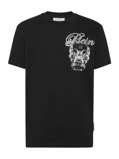 PHILIPP PLEIN CREW NECK T-SHIRT WITH PRINT