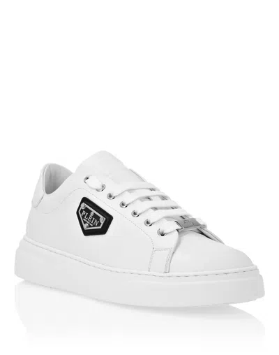 Philipp Plein Crocco Lo-top Sneakers Iconic Plein In White